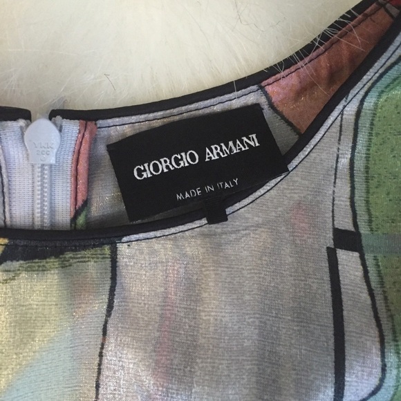 Giorgio Armani Silk Abstract Art Print Dress Luxury Lightweight Designer Runway - Picture 6 of 9